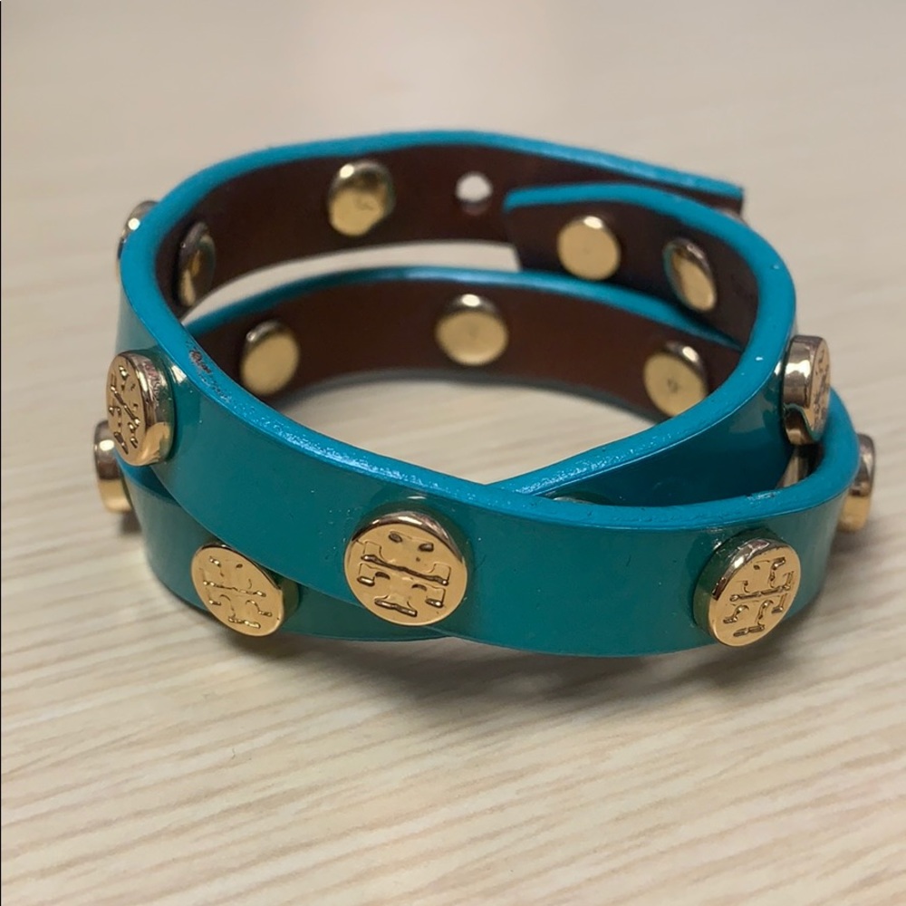 Tory Burch Double-Wrap Logo Stud Bracelet
